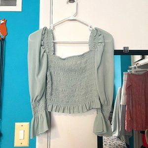 green blouse